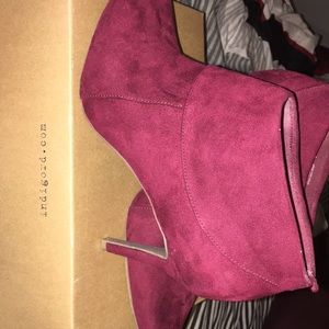 Burgundy heels hardly worn.